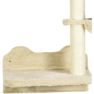 PawHut Cat Shelf with Wall-Mounted Scratching Post - Brown by PawHut