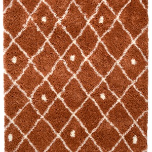 Nomadic Eye Catching Terracotta Shaggy Rug - Brae by The Rug Wholesaler