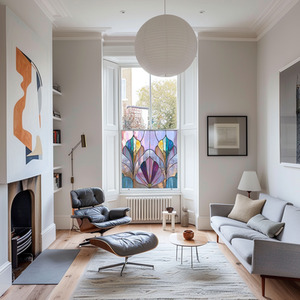 Gerano Art Deco Stained Glass Privacy Window Film by Creative Printing Solutions