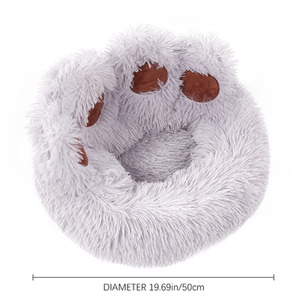 Cozy Bear Paw-Shaped Plush Dog Bed Cat Bed by Livingandhome