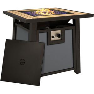 Outsunny 50,000 BTU Gas Fire Pit Table - Dark Grey by Outsunny