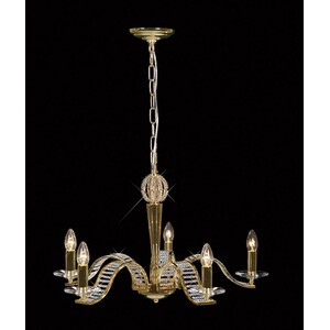 Niobe Ceiling Pendant Chandelier 5 Light French Gold, Crystal - French Gold