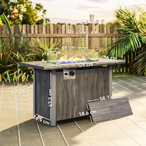 Outsunny 50,000 BTU Propane Gas Fire Pit Table with Wind Guard by Outsunny