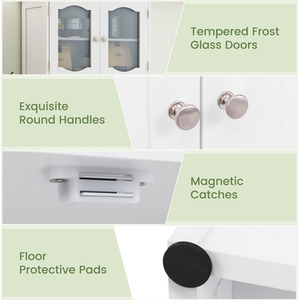 148cm Tall Bathroom Cabinet - White by Costway