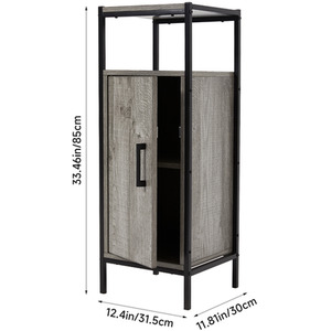 2-Tier Industrial Bathroom Floor Cabinet - Black by lifeideas