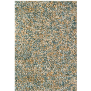 Teal Ochre Mottled Soft Shaggy Area Rug by The Rug House