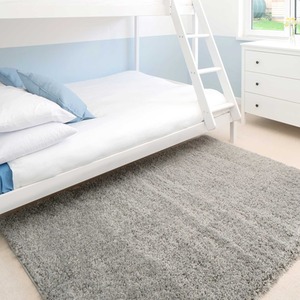 Super Soft Silver Shaggy Living Area Rug by The Rug House