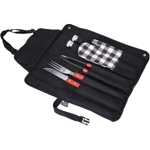 7pc BBQ Apron Tool Set - Black by Prima