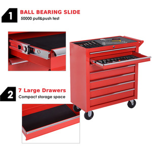 DURHAND Roller Tool Cabinet Storage - Red by DURHAND