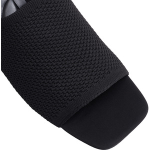 Square-Toe Open-Toe Block Heel Knit Sandals by komore