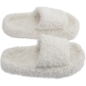 Soft Plush Open-Toe Cotton Slippers by Livingandhome