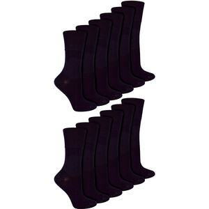 12 Pairs Diabetic Bamboo Socks Non Elastic Gentle Grip Top Socks - Black by IOMI