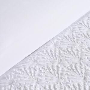 Geometric Embossed Duvet Set - White / Double by OHS