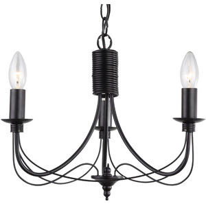 Somerset 3 Arm Chandelier Light - Black by Litecraft