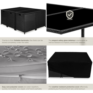 Malaga 641 Rattan Garden Furniture Set with Protective Cover by tectake