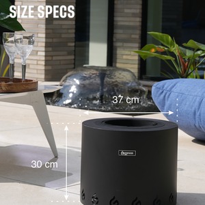 El Fuego Matte Black Fire Pit - Black by Eco Fuego