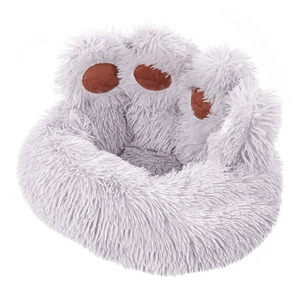 WhiskerJoy Dog Bed Plush Round Cozy Nest with Non-Slip Base - Grey / 50cm by WhiskerJoy