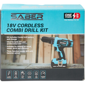 Saber 18V One Battery Combi Drill Kit - Blue by Saber