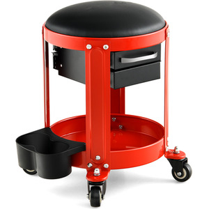 Costway Rolling Mechanic Stool Workshop Creeper Seat-Red - Red by Costway