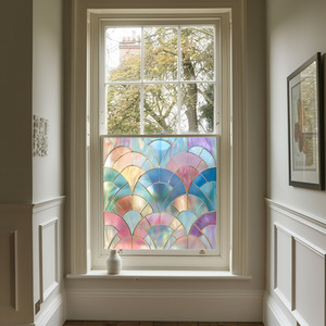 Gessate Art Deco Stained Glass Privacy Window Film by Creative Printing