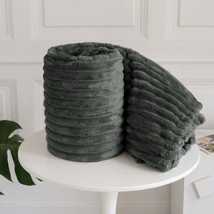 Snug Soft Chunky Ribbed Cord Plush Throw Blanket by Velosso