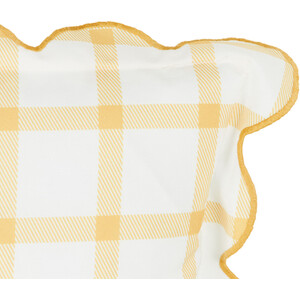 Portland Check Cushion - Ochre and White