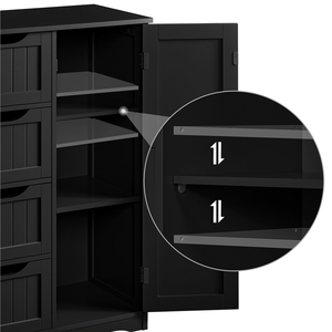Yaheetech Bathroom Floor Cabinet with 4 Drawers and Cupboard - Black by Yaheetech
