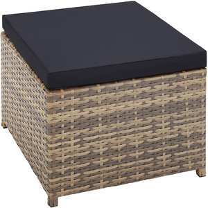 New York Rattan Garden Furniture Set with Protective Cover - Nature by tectake