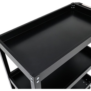 3-Layer Open Tool Storage Trolley - Black by Livingandhome