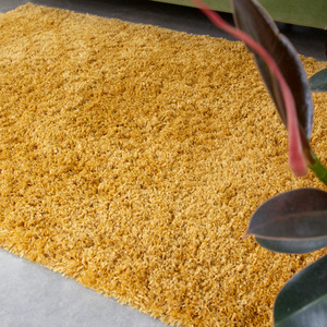 Super Soft Yellow Ochre Shaggy Living Area Rug by The Rug House