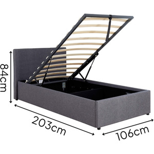 Home Source Endura End Lift Ottoman Grey Bedframe - Grey / Single by Home Source