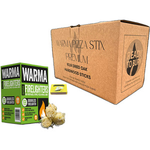 Warma Pizza Stix Oven Kindling Firelighters Matches Bundle - Beige by Warma