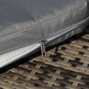 Outsunny 5 Piece Cushioned Outdoor Rattan Round Sofa Set - Grey by Outsunny