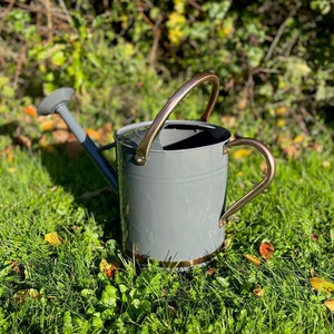 9 Litre Metal Watering Can with Rose - Grey by Selections