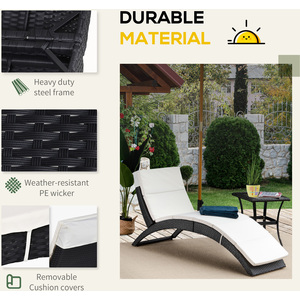 Outsunny Sun Lounger Rattan Hommock by Outsunny