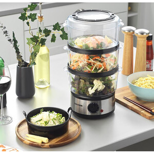 Salter Aspen 3-Tier Steamer - Chrome by Salter