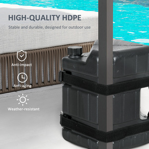 Outsunny Water or Sand Filled Weights for Gazebo Legs, HDPE Frame - Black by Outsunny