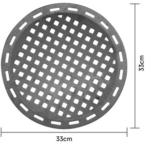Garden Round Thick Cast Iron Grill Grate - Black by Livingandhome