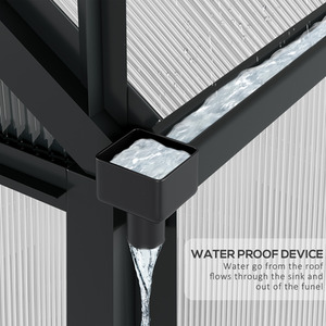 Outsunny Polycarbonate Walk-In Aluminium Garden Greenhouse - Grey, Clear / 6x10ft by Outsunny