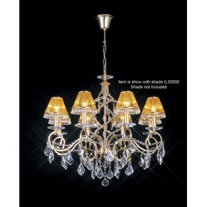 Torino Ceiling Pendant Chandelier 8 Light French Gold, Crystal - French Gold