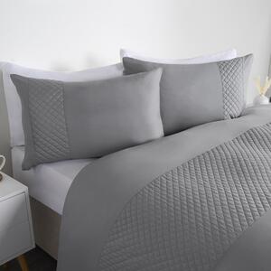 Filled Pinsonic Panel Duvet Cover Set - Grey / King by OHS