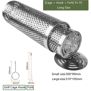 Pack of 2 Barbecue Basket Rolling Flap Barbecue Net Set - Long Style / 0.56kg