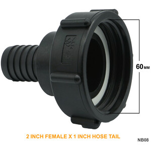 IBC S60x6 (2 inch) Female to (2 inch) Hose Tail by DNA PACKAGING LTD