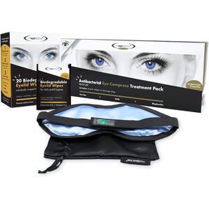Premium Hot Cold Eye Compress with Biodegradable Eyelid Wipes by The Eye Doctor