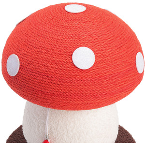 Sisal Mushroom Cat Scratching Post - Red by Livingandhome