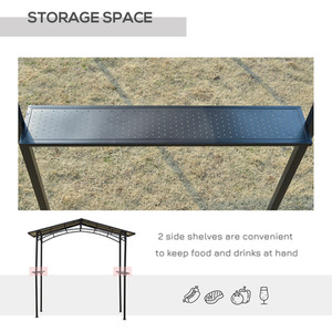 Outsunny 8ft x 5ft Outdoor BBQ Protective Gazebo Tent - Black by Outsunny