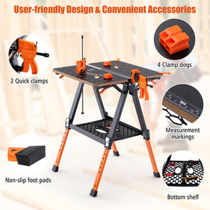 2-in-1 Folding Work Table Sawhorse by Costway