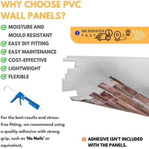 3D Wall Panels (96x48 cm) PVC Cladding Panel Rock Stone Effect by NOVECRAFTO