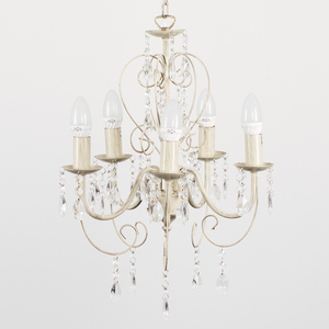 Lille White Ceiling Light Chandelier - White by ValueLights