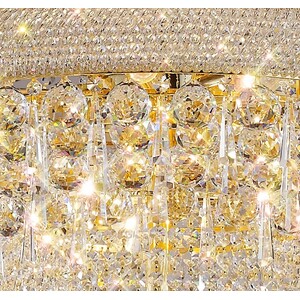 Alexandra Ceiling Pendant Chandelier 3 Tier 37 Light French Gold, Crystal - Gold